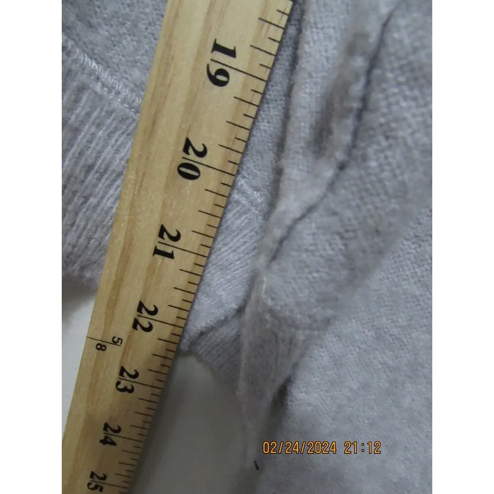 FREE PEOPLE SIZE S WOOL ALPACA BLEND HOODED PULL-ON SWEATER GRAY BUTTONS SOFT